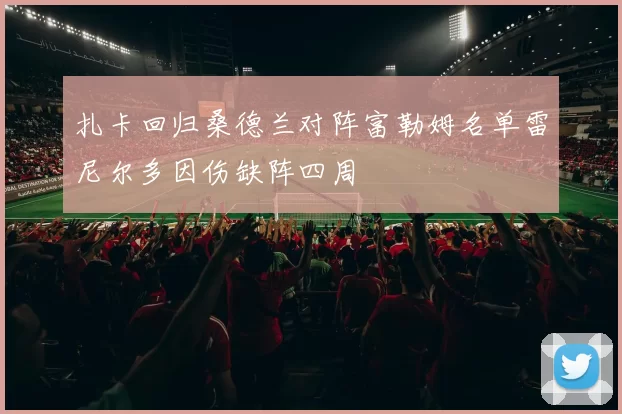 扎卡回归桑德兰对阵富勒姆名单雷尼尔多因伤缺阵四周